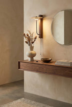 Travertine Disc Arm Wall Lamp