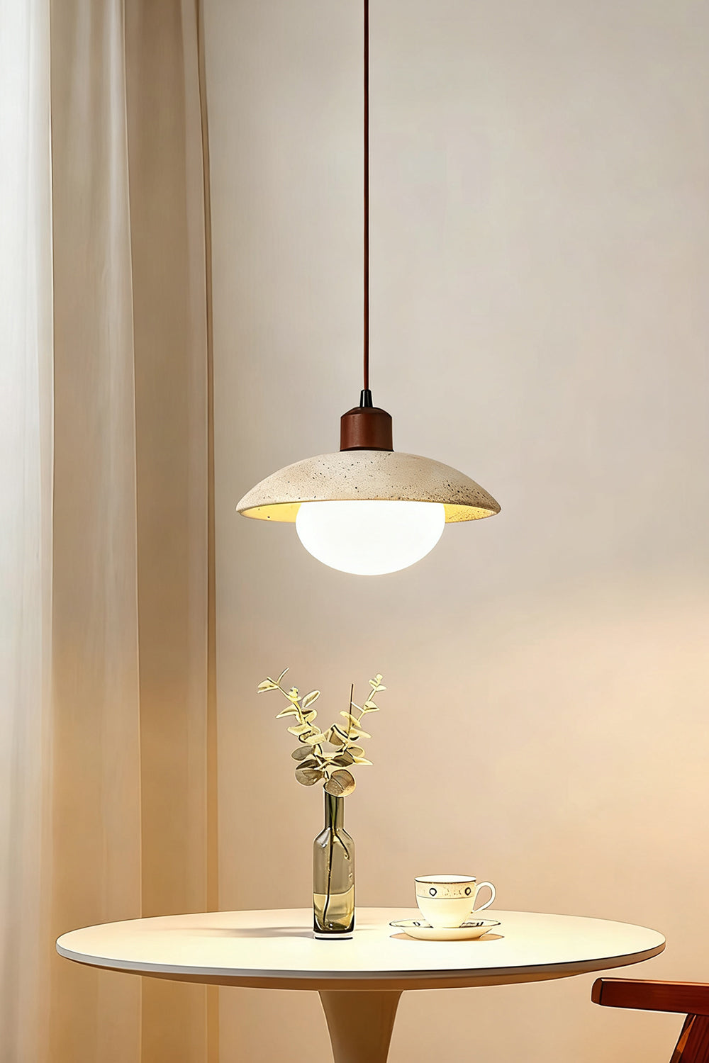 Travertine Disc Pendant Light