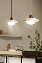 Travertine Disc Pendant Light