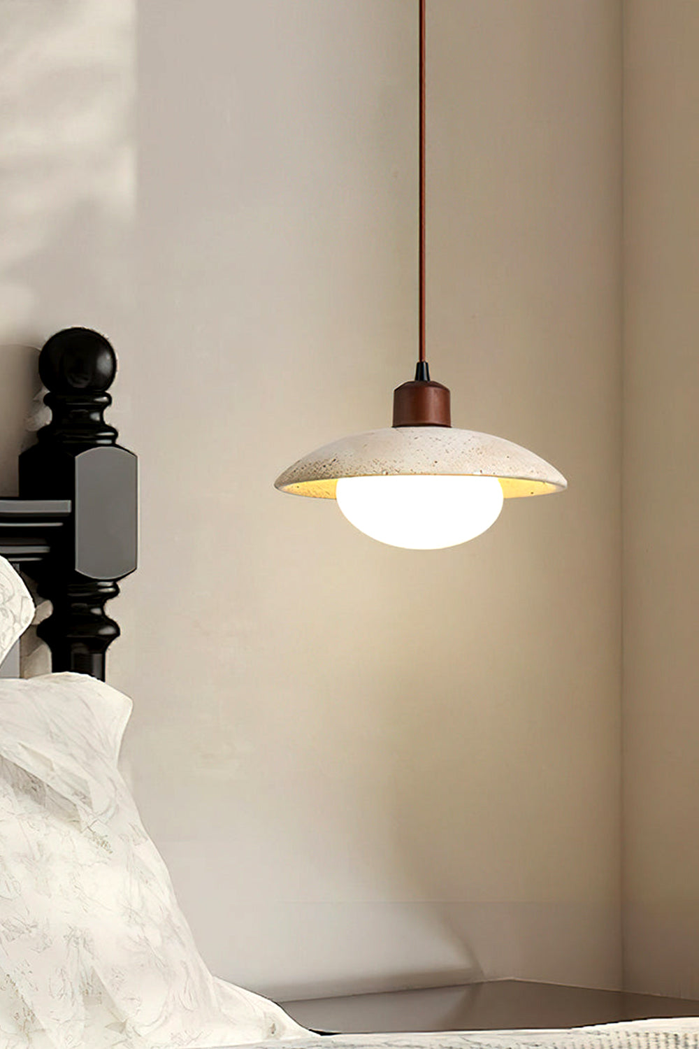 Travertine Disc Pendant Light