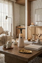 Travertine Obelisk Table Lamp