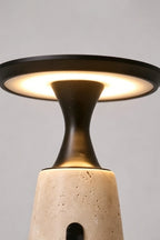 Travertine Obelisk Table Lamp