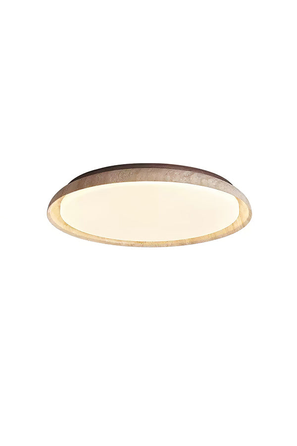 Travertine Round Flush Mount Ceiling Light