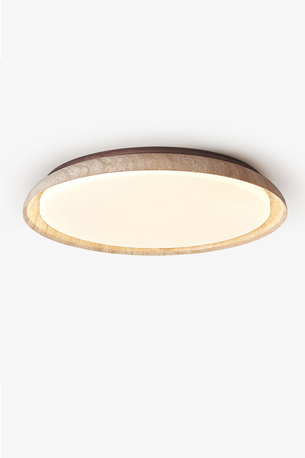 Travertine Round Flush Mount Ceiling Light