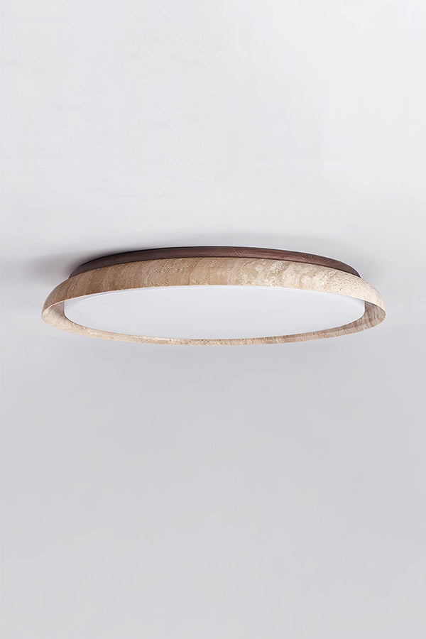 Travertine Round Flush Mount Ceiling Light