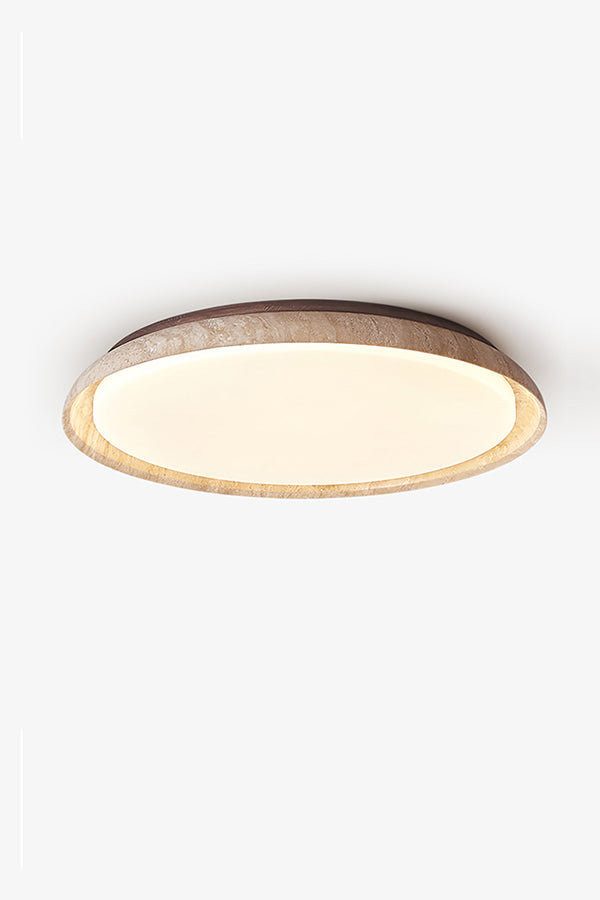 Travertine Round Flush Mount Ceiling Light