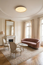 Travertine Round Flush Mount Ceiling Light