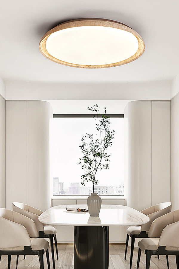 Travertine Round Flush Mount Ceiling Light
