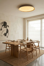 Travertine Round Flush Mount Ceiling Light