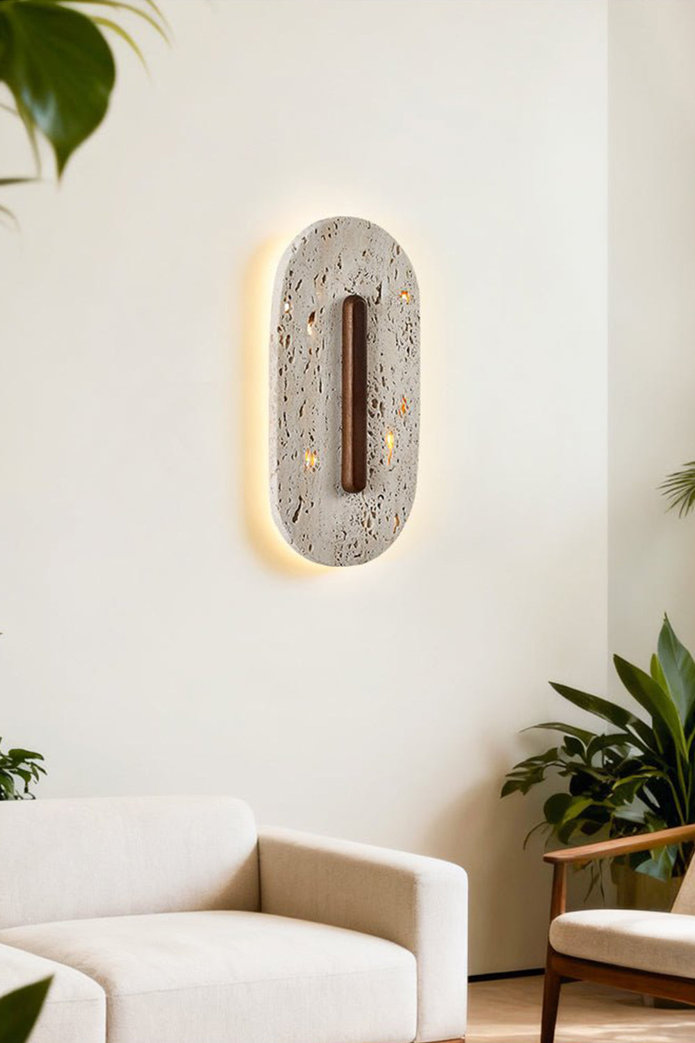Travertine Slab Wall Sconce