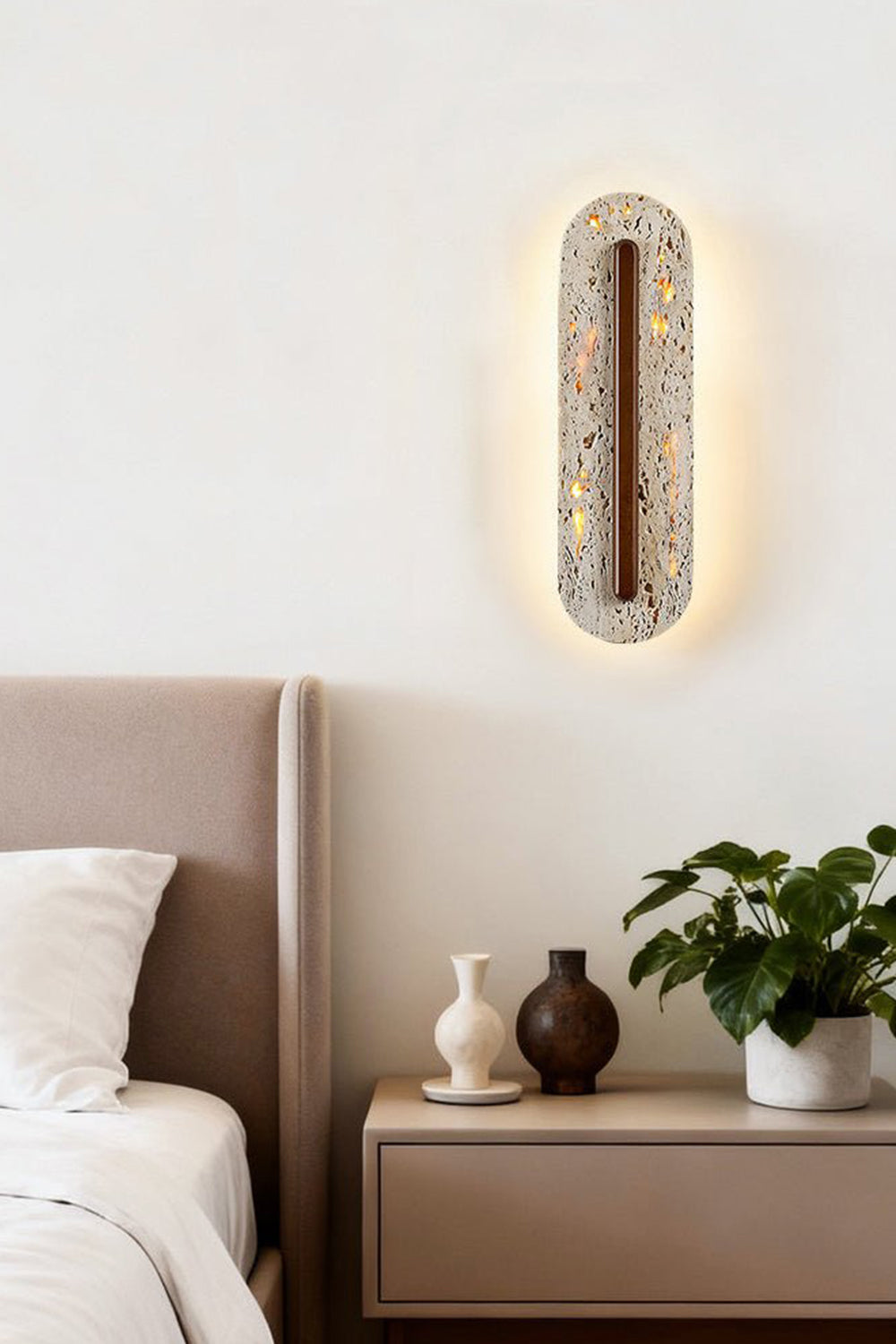 Travertine Slab Wall Sconce
