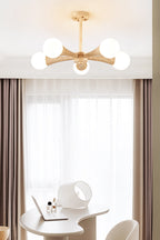 Travertine Tree-Arm Chandelier