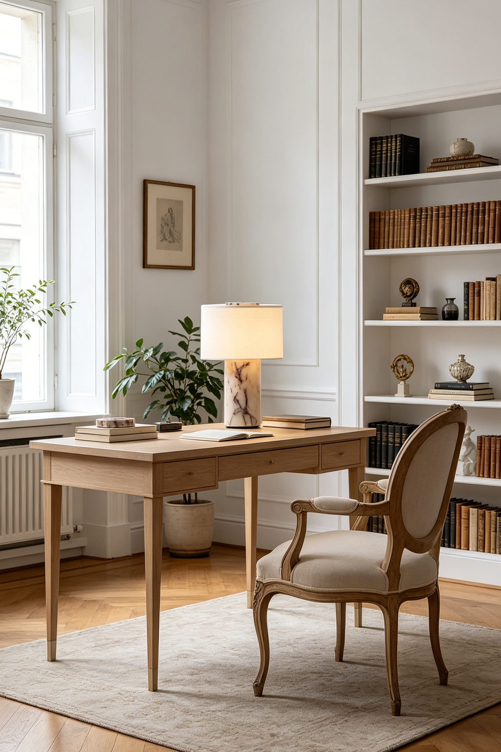 Veined Marble Table Lamp