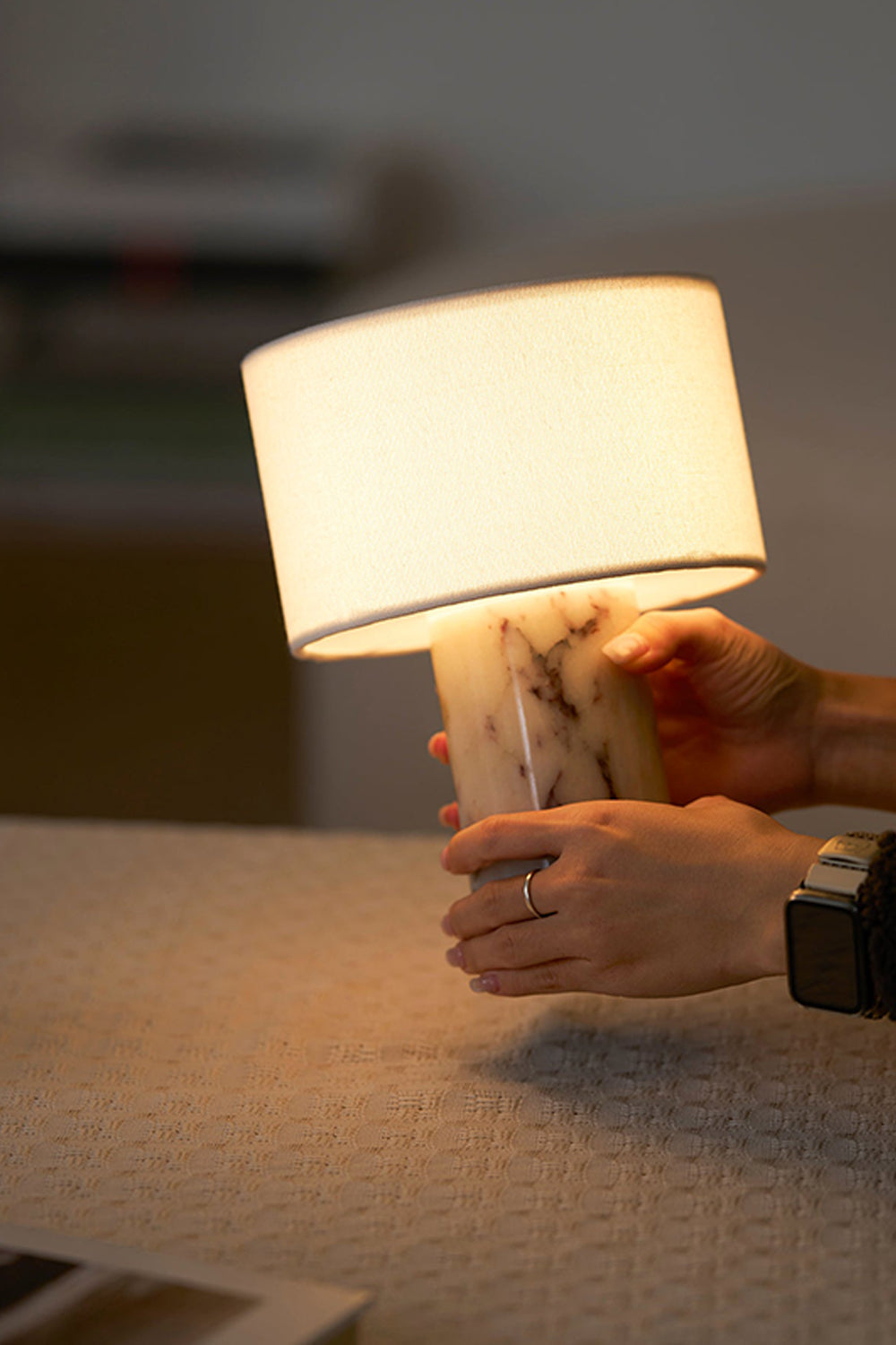 Veined Marble Table Lamp