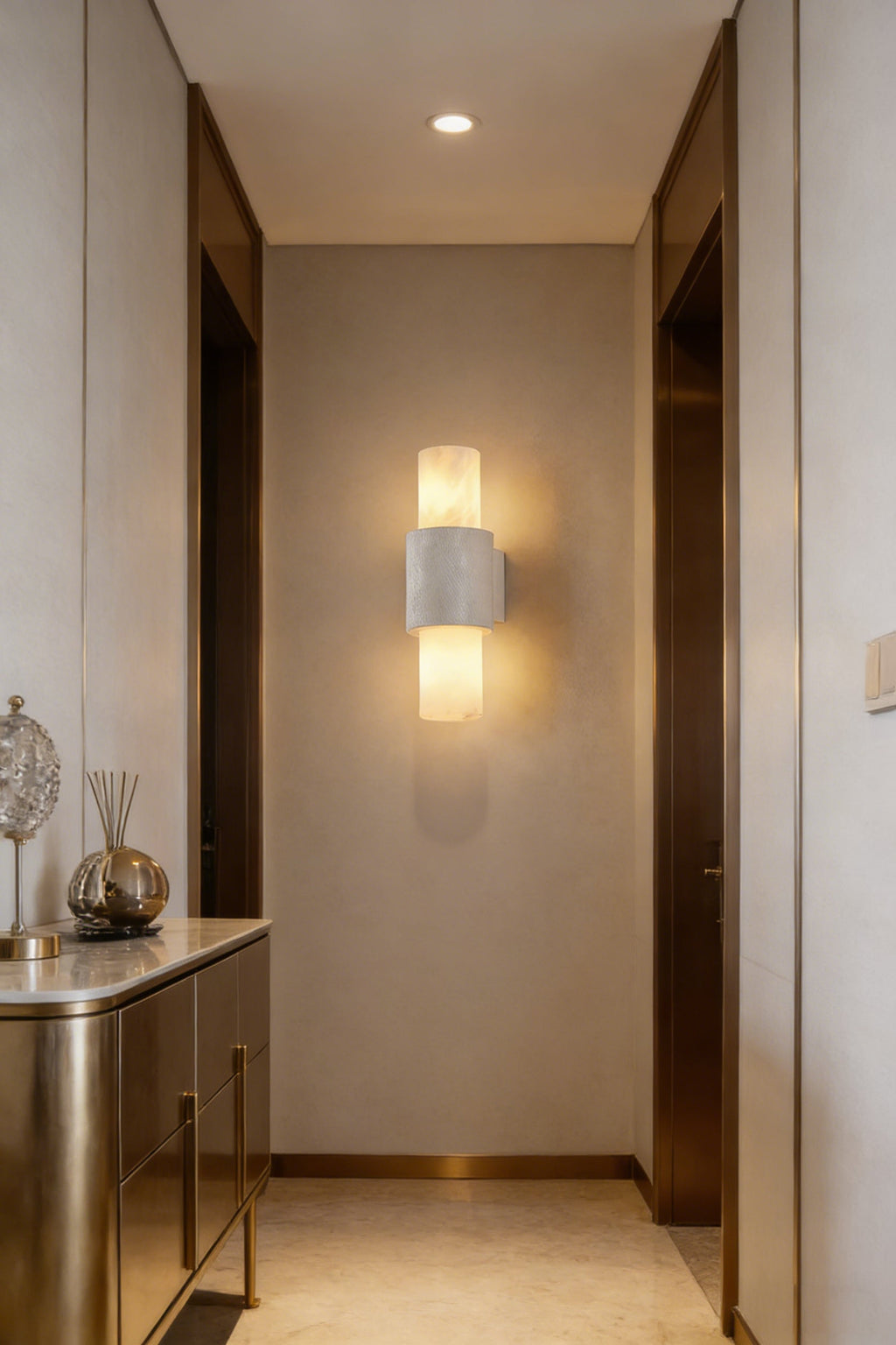 Vertical Alabaster Wall Sconce