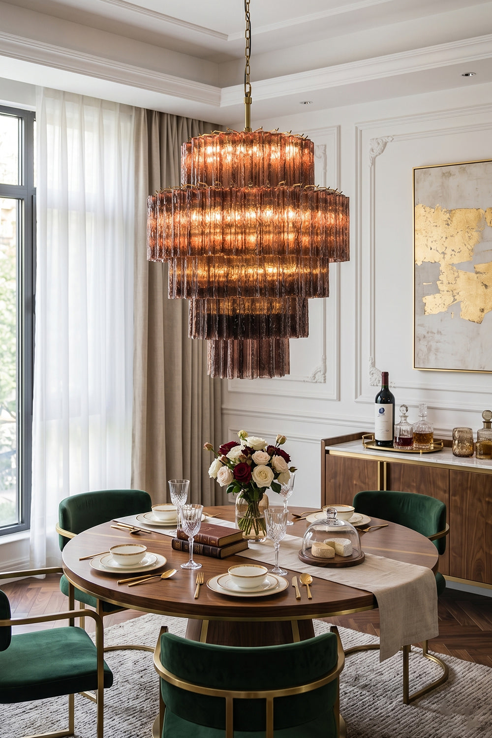 Vespera Glass Tiered Chandelier