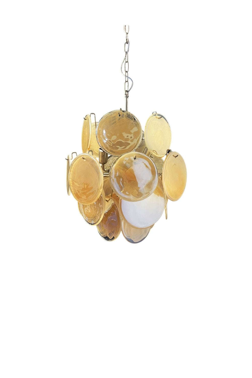 Vintage Art Gold Discs Chandelier