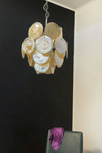 Vintage Art Gold Discs Chandelier