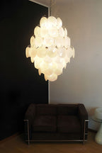 Vintage Art Gold Discs Chandelier