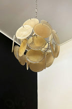 Vintage Art Gold Discs Chandelier