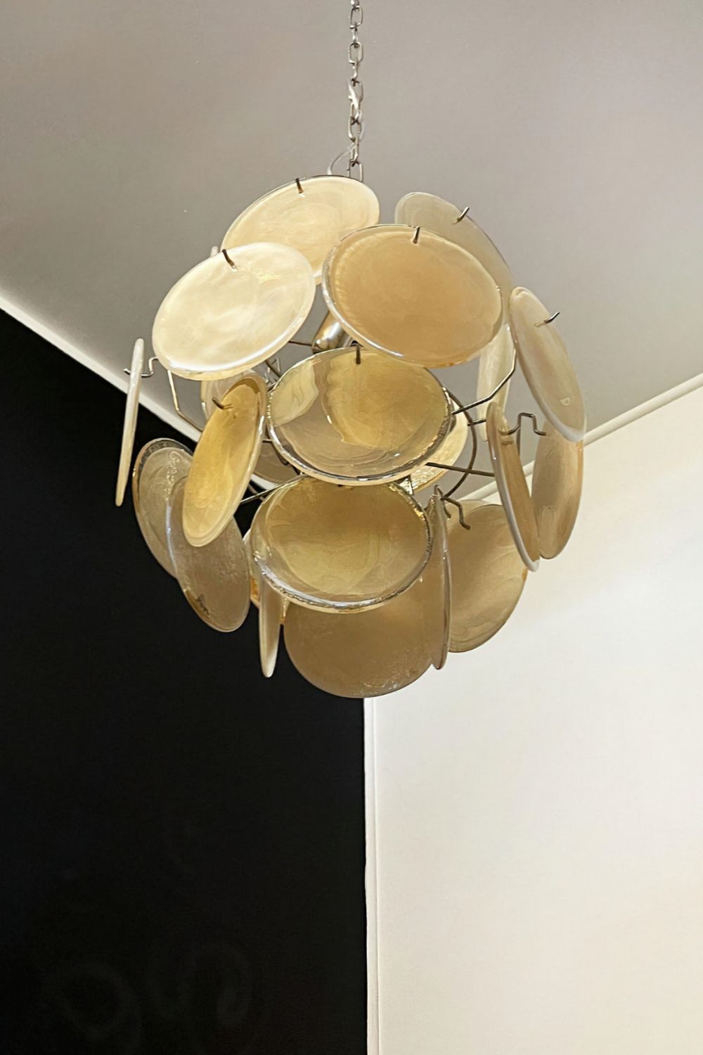 Vintage Art Gold Discs Chandelier