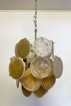 Vintage Art Gold Discs Chandelier