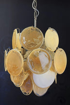 Vintage Art Gold Discs Chandelier