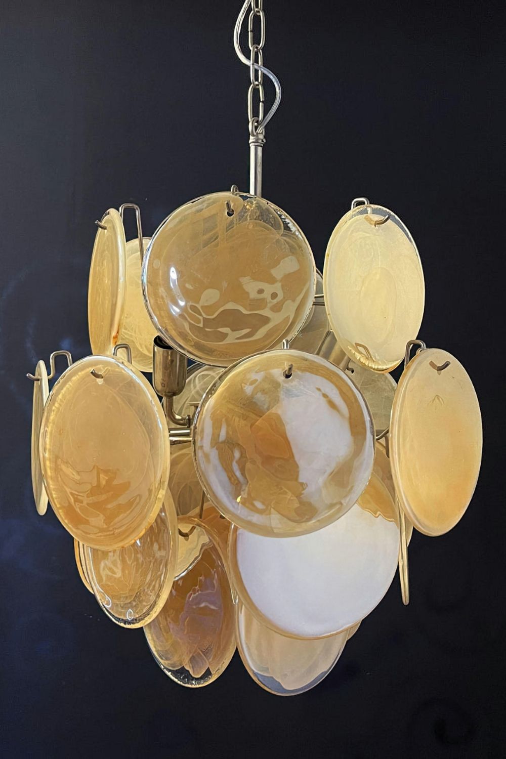 Vintage Art Gold Discs Chandelier