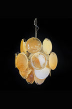 Vintage Art Gold Discs Chandelier