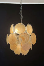 Vintage Art Gold Discs Chandelier