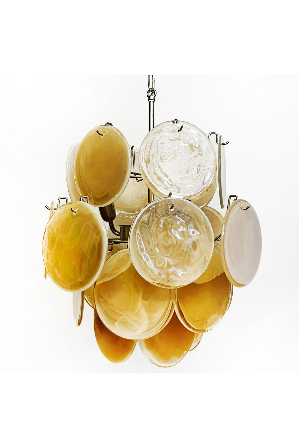 Vintage Art Gold Discs Chandelier