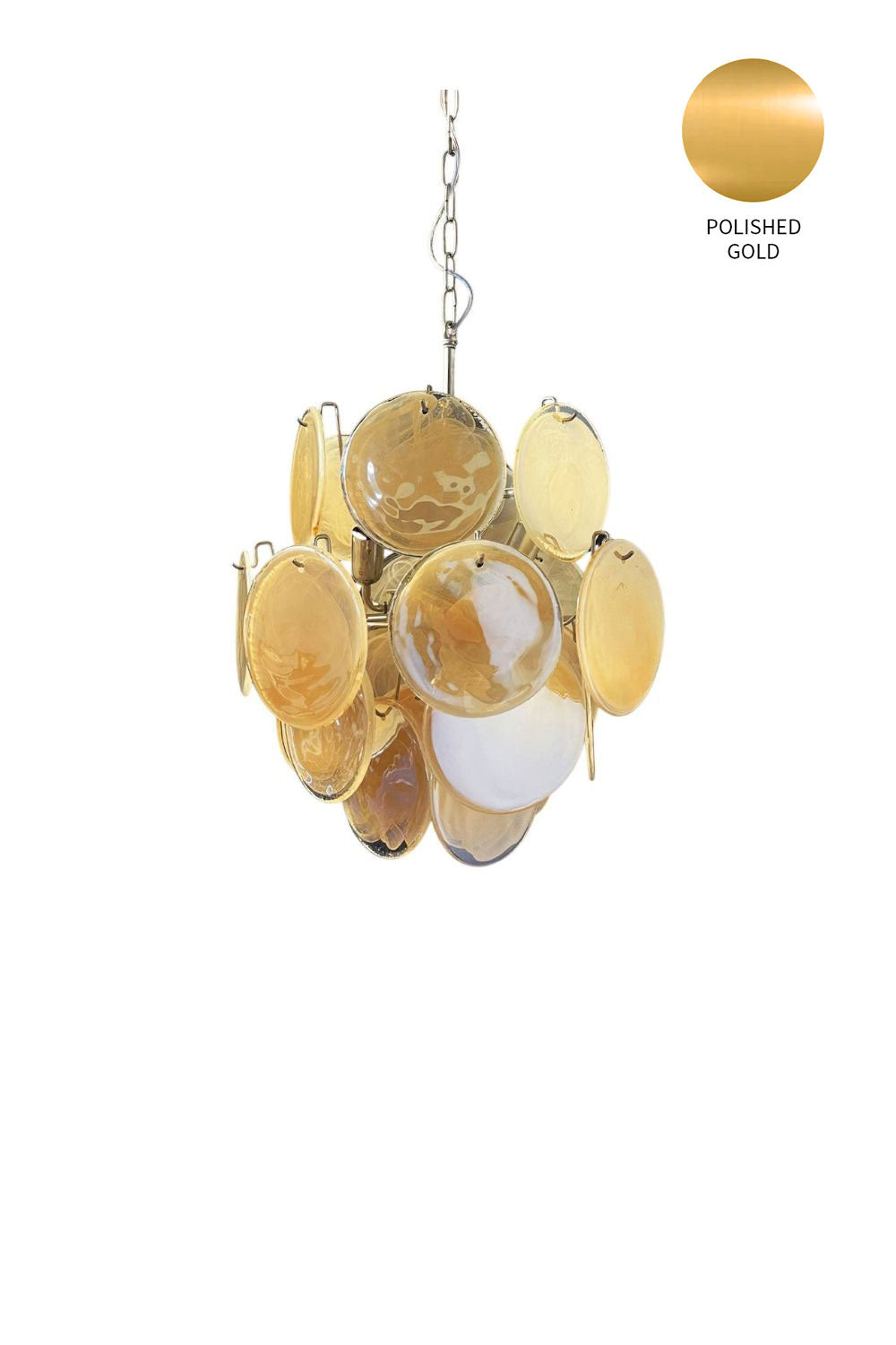 Vintage Art Gold Discs Chandelier