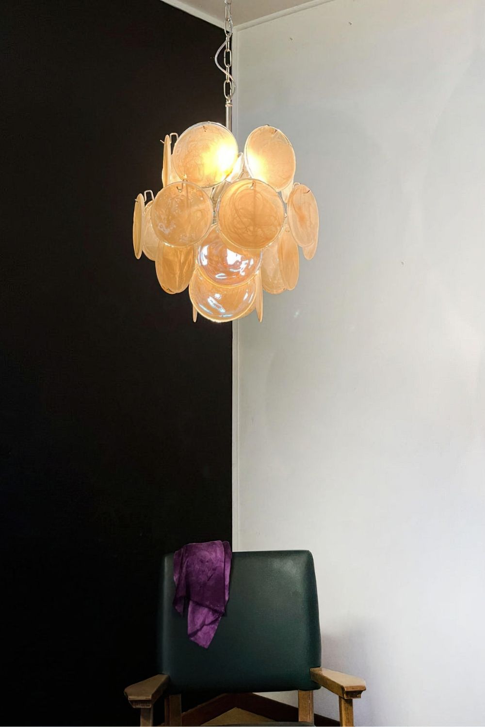 Vintage Art Gold Discs Chandelier