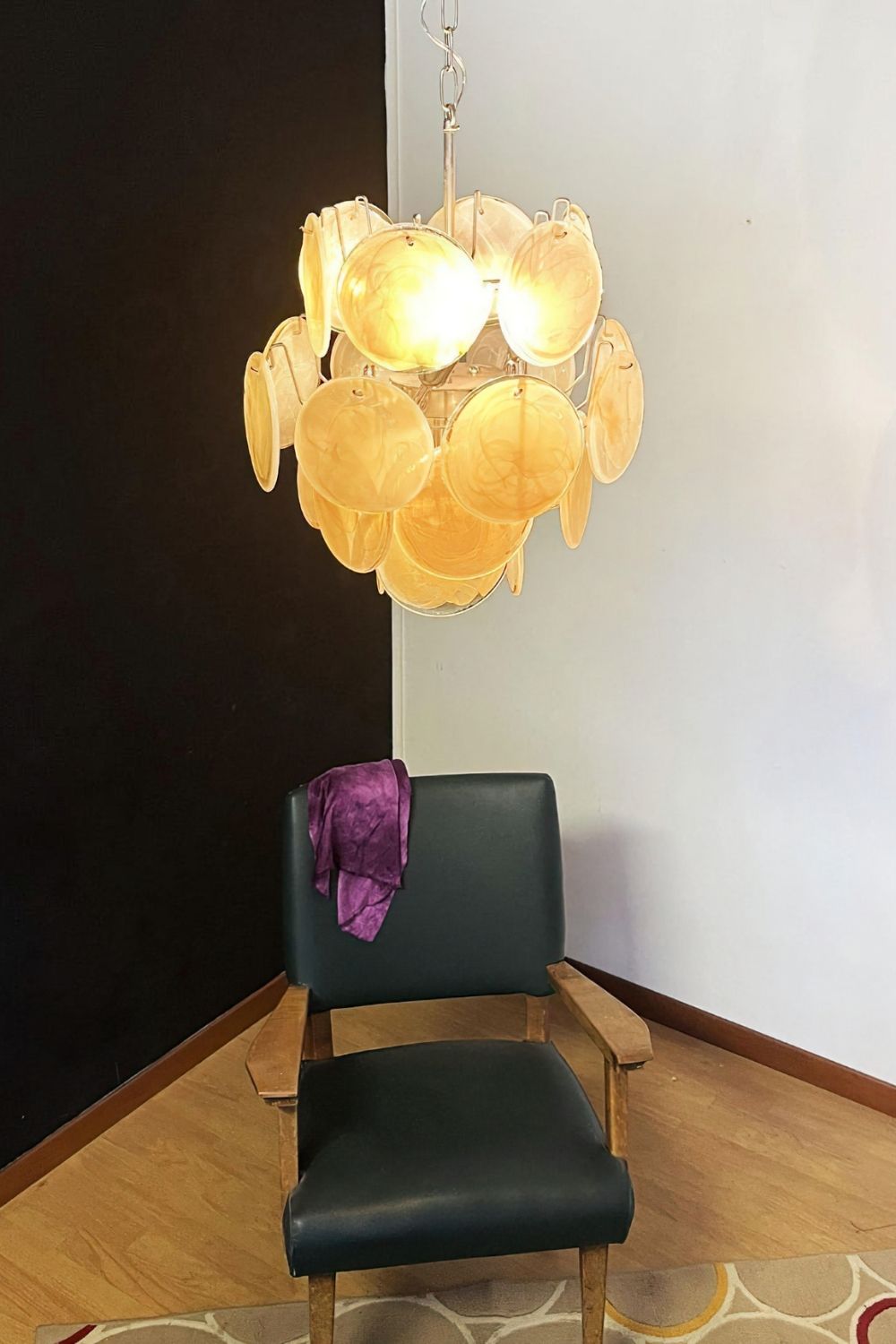 Vintage Art Gold Discs Chandelier
