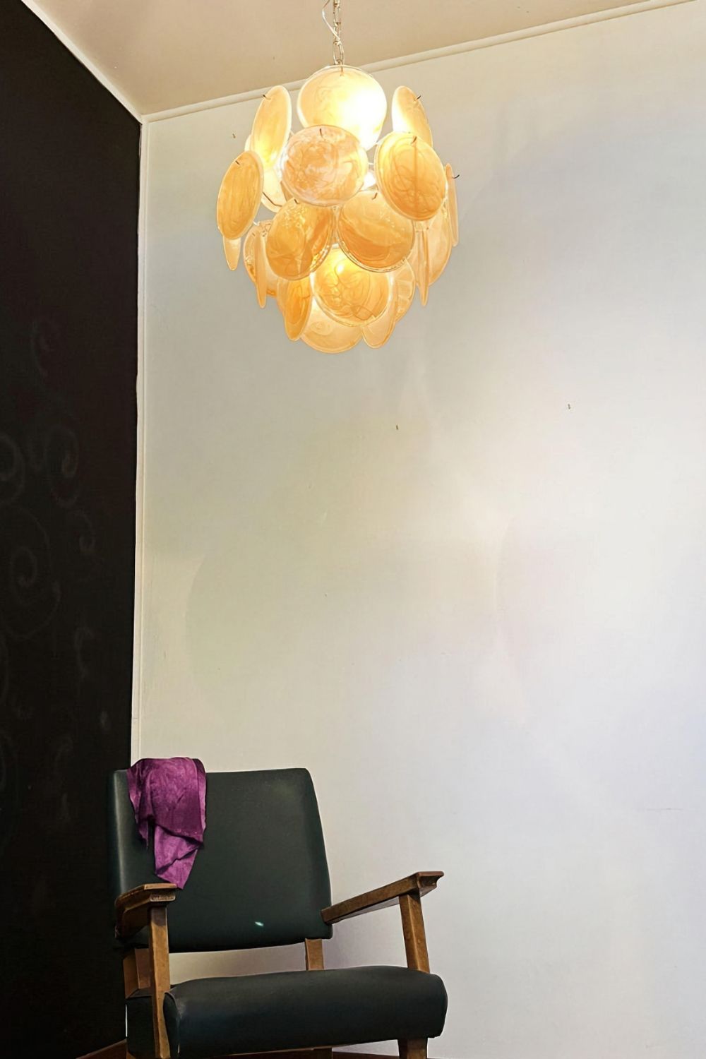 Vintage Art Gold Discs Chandelier