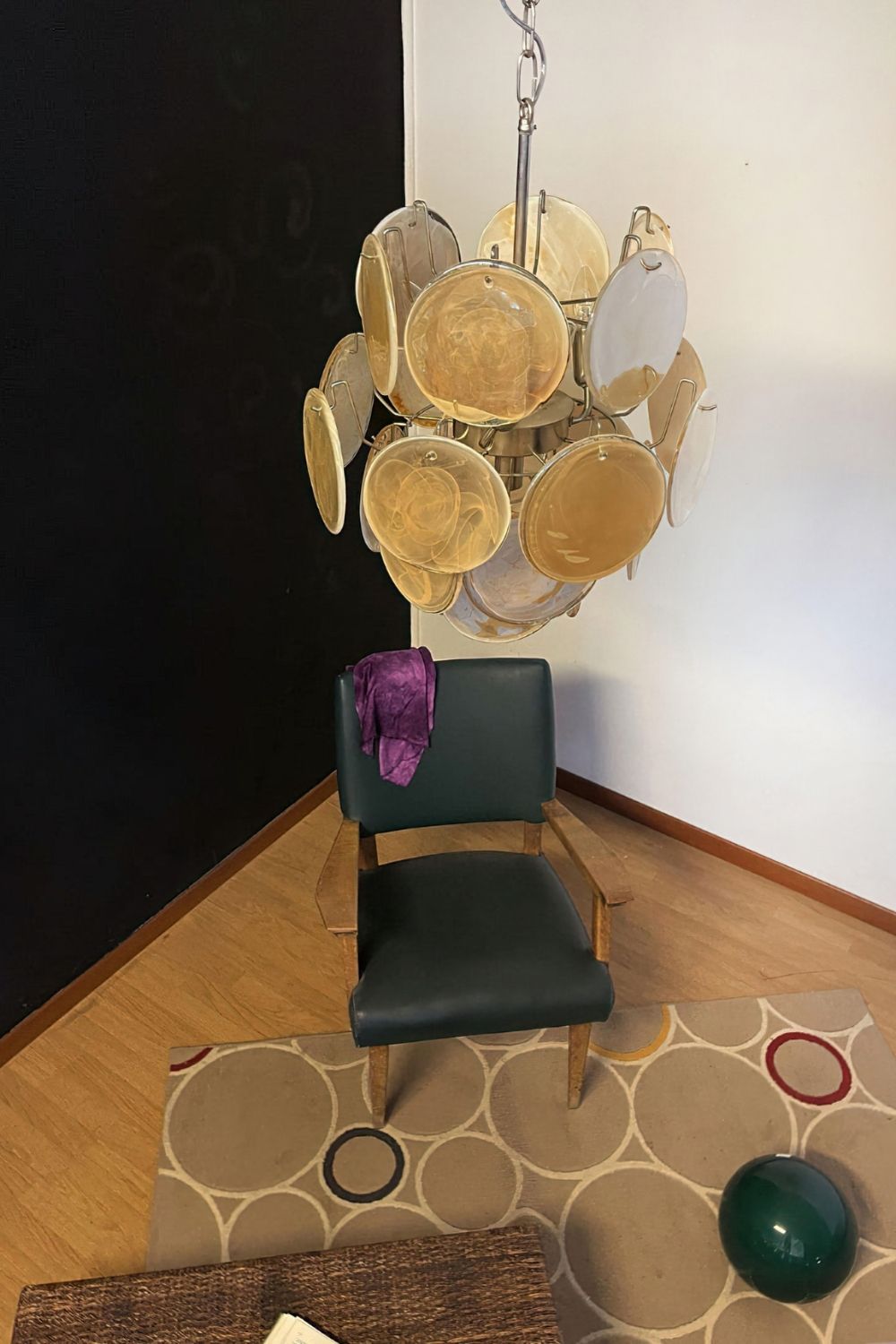 Vintage Art Gold Discs Chandelier