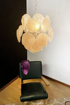 Vintage Art Gold Discs Chandelier