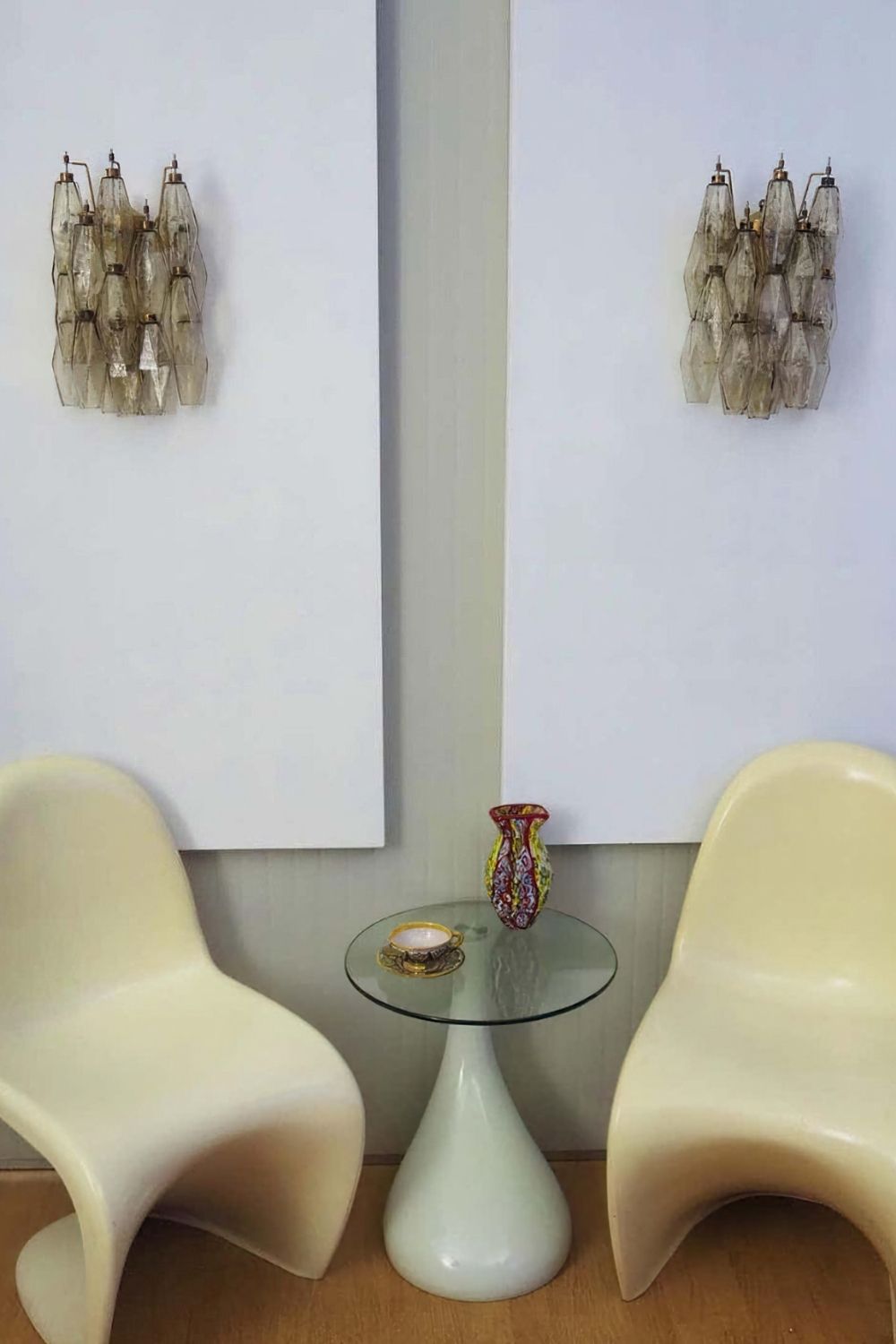 Vintage Art Poliedri Smoked Wall Lamp