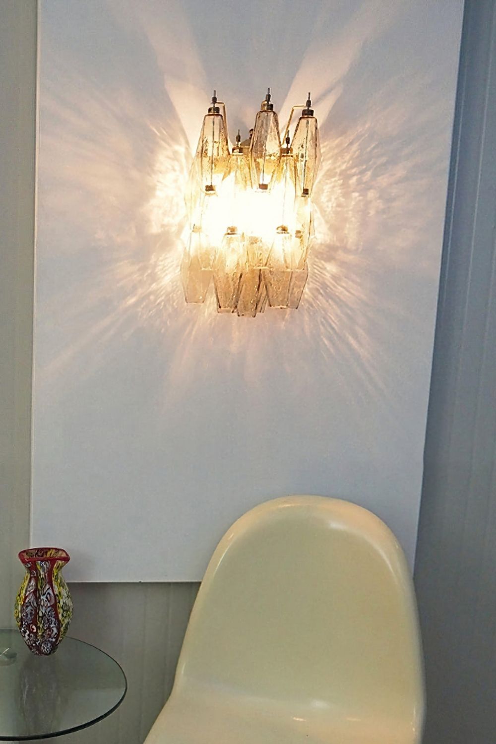 Vintage Art Poliedri Smoked Wall Lamp