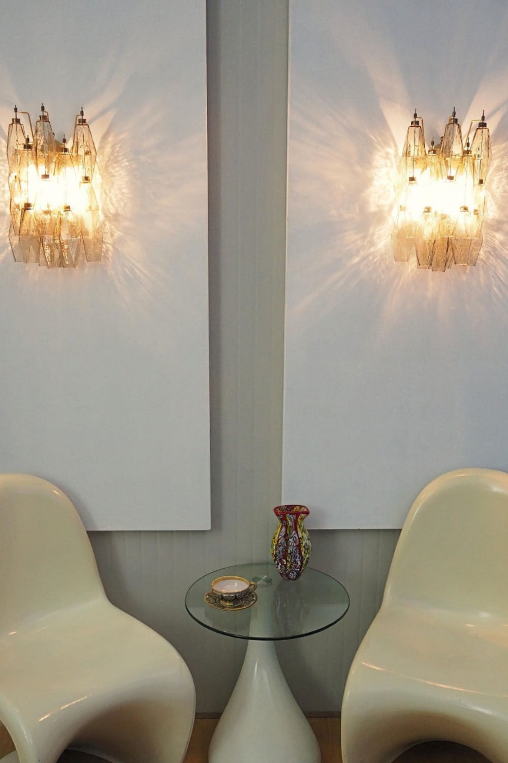 Vintage Art Poliedri Smoked Wall Lamp