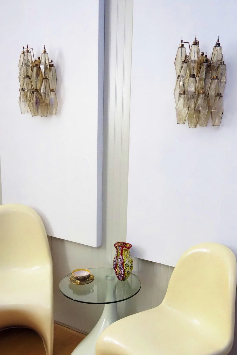 Vintage Art Poliedri Smoked Wall Lamp