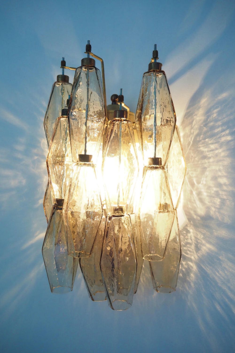 Vintage Art Poliedri Smoked Wall Lamp