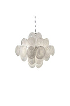 Vintage Art White Glass Disks Chandelier