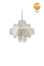 Vintage Art White Glass Disks Chandelier