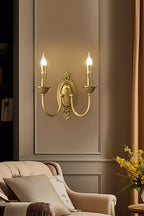 Vintage Candle Brass Wall Lamp