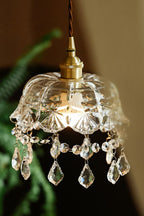 Vintage Glass Jewel Pendant Light