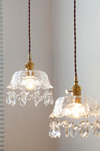 Vintage Glass Jewel Pendant Light