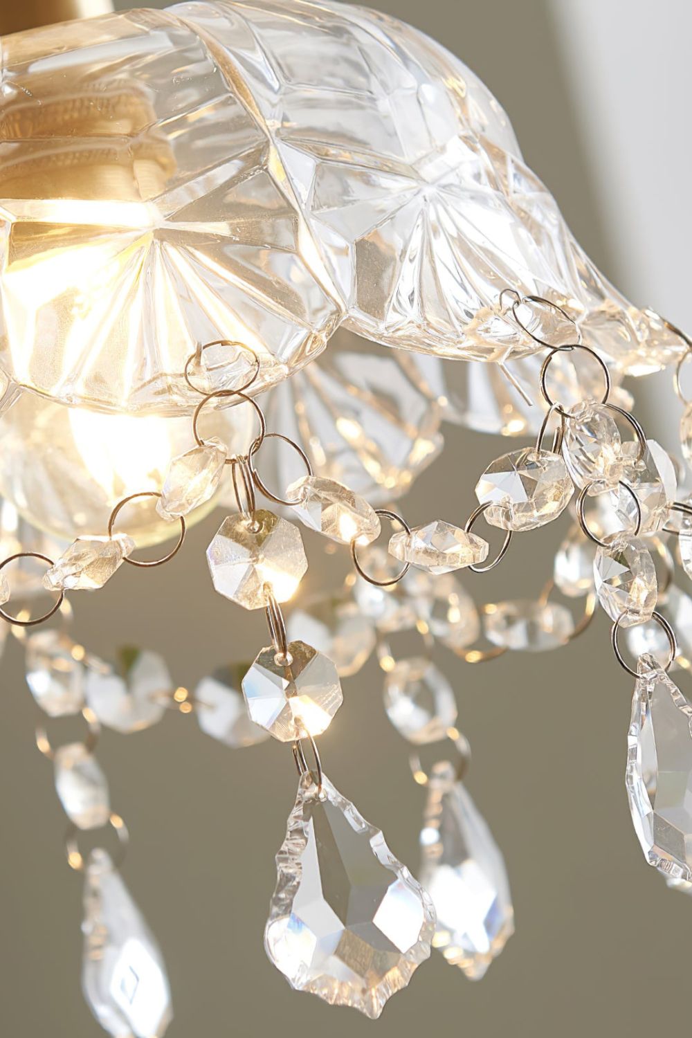 Vintage Glass Jewel Pendant Light