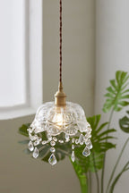 Vintage Glass Jewel Pendant Light