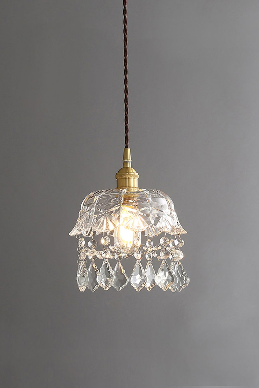 Vintage Glass Jewel Pendant Light